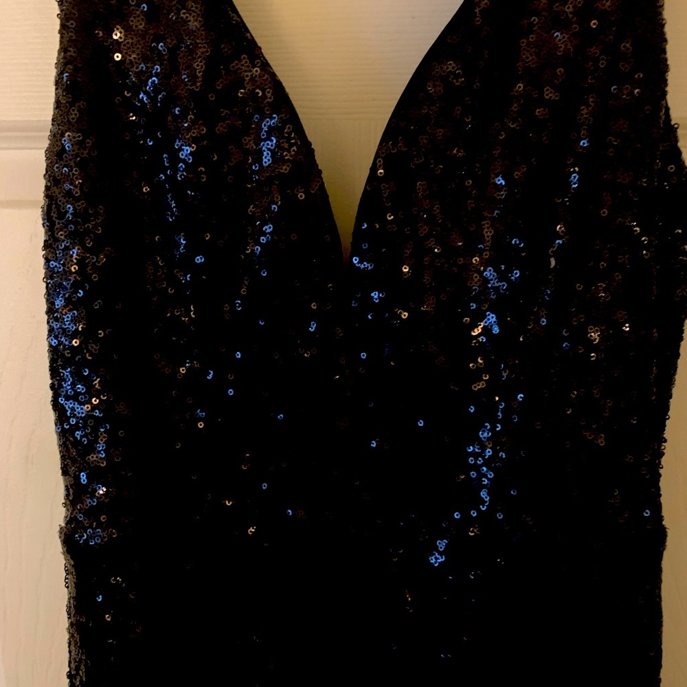 Venus floor length black Sparkling Evening Gown